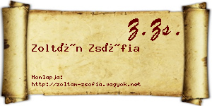 Zoltán Zsófia névjegykártya