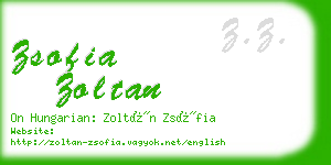 zsofia zoltan business card
